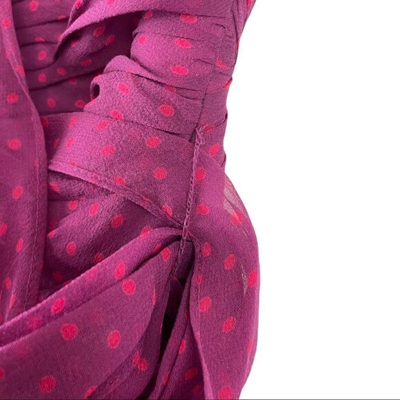 Jill Stuart Strapless Polkadot Purple and Pink Silk Party Dress Size 0 - Picture 8 of 10